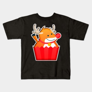 Christmas Reindeer & Cupcake Kids T-Shirt